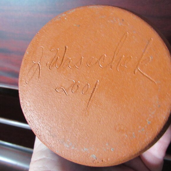 Beautiful Multi Color Textured Handmade Pottery Vase Signed - Picture 2 of 6